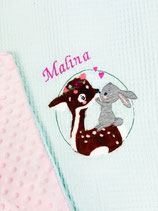 Babydecke Reh mit Hase