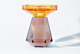 Design Kerzenhalter Kristallglas, orange lightbraun