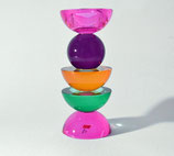 Design Kerzenhalter, Kristallglas, violett-grün-pink