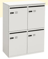 パーソナルロッカー４人用天板白、本体白