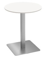 カフェテーブル  60cm 丸 ステンレス角脚　ホワイト