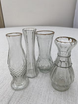 Blumenvase Klarglas mit Goldrand