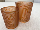 Kerzenglas Orange mit Muster