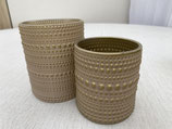 Kerzenglas Taupe mit Dots