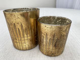 Kerzenglas Gold Federoptik