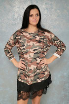 Kleid Military Look mit Spitze
