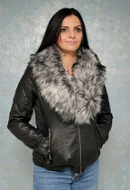 Jacke Kunstleder mit Kunstpelz