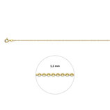 Halsketting of armband – Goud – Gediamanteerd  - 1,1mm  - 9K