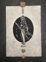 Linoldruck         „Space Warrior“