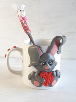 Mug Lapin/Coeur + Cuillère