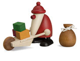 Miniaturset 3 / Weihnachtsmann mit Schubkarre und Sack