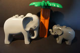 Duplo 2 Elefanten mit Palme als Set