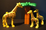 Duplo Giraffenfamilie (3 Tiere) mit Palme als Set