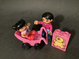 Duplo Mutter mit Kind im Kinderwagen + Stein als Set