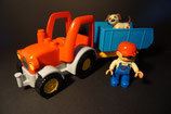 Duplo Trecker (neues Modell) mit Anhänger, Bauer als Set