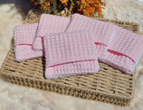 2 Abschminkpads Waffelmuster und Frotteestoff Rosa