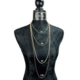schm-s-0017 Schmuck-SET: Halskette und Armband, Hämatitrondelle  dunkelgrün, Herz-Anhänger Silber 925, 24 Karat vergoldet