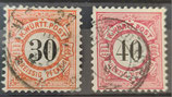 1900 Freimarken schwarze Ziffern im Kreis 30 Pfg und 40 Pfg