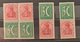 1919 Germania Inflation Ziffern 40 Pfg rot und 30 Pfg grün