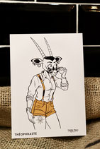 Carte postale Oryx avec tatouage