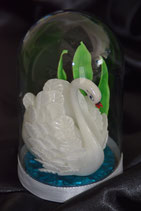 Schwan im Glas klein weiss