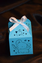 Baby Tischdekoration Elefant mit Truffes blau