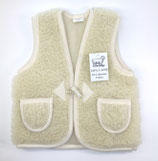 Gilet enfant en laine naturelle de mouton blanc cassé