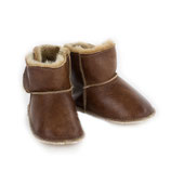 Chaussons bébé CBG en peau d'Agneau caramel