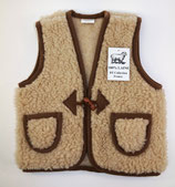 Gilet enfant en laine naturelle de mouton marron