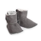 Chaussons bébé CBG en peau d'Agneau grise