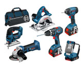 Bosch 0615990G8K 6-delige 18V Li-Ion Accu Combi Set (3x 4.0Ah Accu) in Tas Bag+6DS