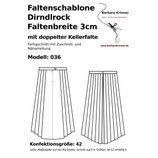 036 Faltenschablone Rock 3cm mit Bund