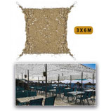 Filet de camouflage renforcé Sable 3m x 6m +câble acier 70/80% d ombrage