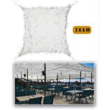 Filet de camouflage renforcé Blanc 3m x 6m +câble acier 70/80% d ombrage
