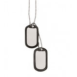 Miltec Dog Tag Plaques d'identité US Vierges INOX Adulte Unisexe, Gris, Taille unique