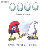 Postkarte "Gans egal/ verschieden"