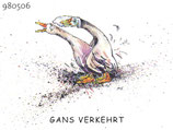 Postkarte "Gans verkehrt"