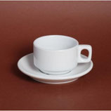 Tasse Bistro 18 cl stappelbar mit Untertasse