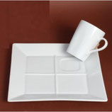 Kaffee Gourmand 2-teilig Platte 21 x 21 cm