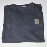 T-Shirt Herren Langarm grau goldene Stickerei: Strandkorb