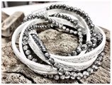 Lederarmband mit Hämatit
