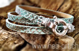 Lederarmband in Schlangenoptik mit Silber