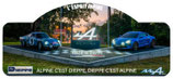 AAA Plaque Rallye "Alpine c’est Dieppe, Dieppe c’est Alpine"