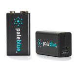 Pale Blue Rechargeable Batterie 9V USB-C 450mAh 1x2