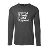 Herren Langarm Shirt SWIM RUN BIKE & REPEAT