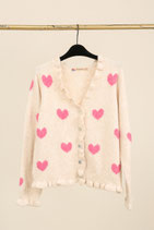 Weste beige Herz pink