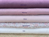 Musselin Stoff Set in 5 Farben | Double Gauze Baumwolle | Blumen Musselin | Ab 50 cm | Stoffpaket zum Nähen | Babystoff | Boho Stoff