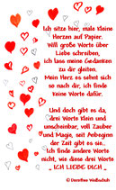 Ich sitze hier, male kleine Herzen