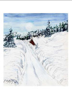 Hütte im Schnee
