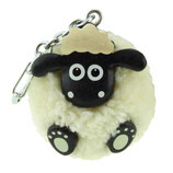 Wooden Sheep Pom-Pom (sleutel) hanger